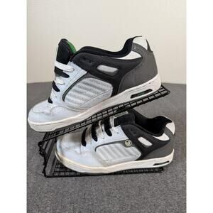 DVS Paradox FA JR Shoes Size 8 White Black Skateboarding Low Top Sneakers